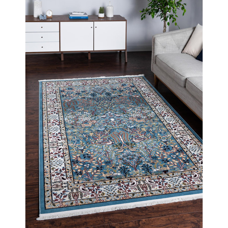Astoria Grand Jackson Oriental Blue Area Rug & Reviews Wayfair
